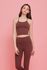 [Surpplex] CLWT4027 Freedom Strap Crop Top Brown, Pakaian olahraga, Tank Top, yoga top, Pakaian Jogging, bra yoga, Fashion Sportswear, Atasan Kasual Untuk Wanita _ Buatan KOREA